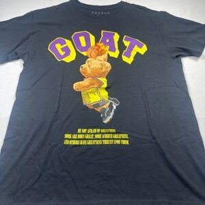 PacSun Goat Basketball Teddy Bear T-Shirt Mens Medium Black Cotton Short Sleeve